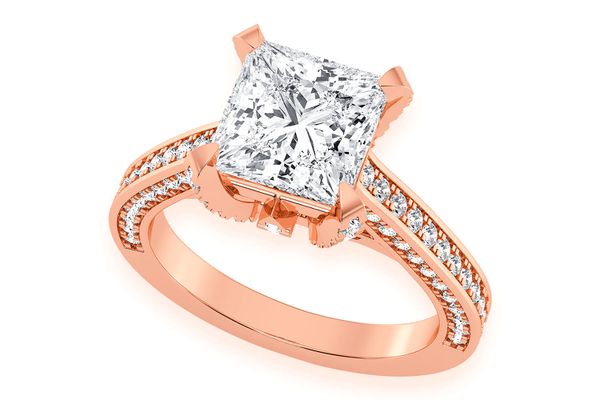 Chant - 2.00ct Princess Cut Solitaire - Diamond Engagement Ring - All Natural