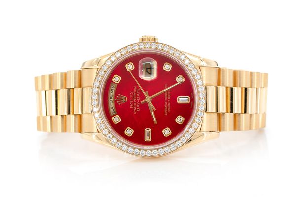 Rolex Day-Date 36MM 18k Yellow Gold (18238) - 1.25ctw Diamond Bezel