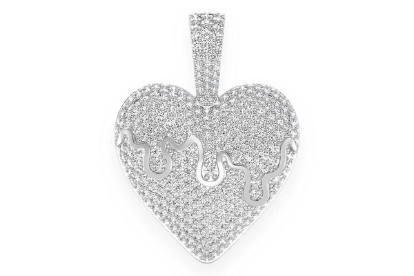 Dripping Heart Diamond Pendant 14k Solid Gold 1.25ctw