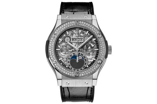 Hublot - Classic Fusion Aerofusion Moonphase Titanium Diamonds - 547.nx.0170.lr.1104 - Titanium (rb440)