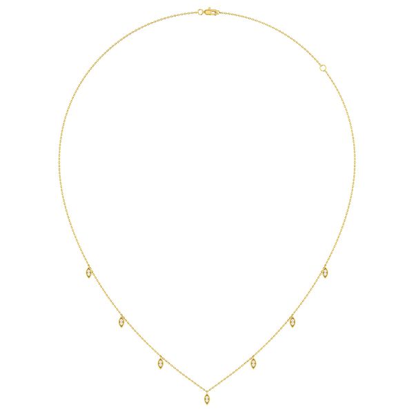 Marquise Shape Dangle Necklace 14k   .12ctw