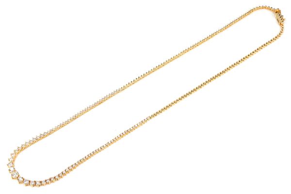 Graduated Diamond Riviera Necklace 14k Solid Gold 3.00ctw