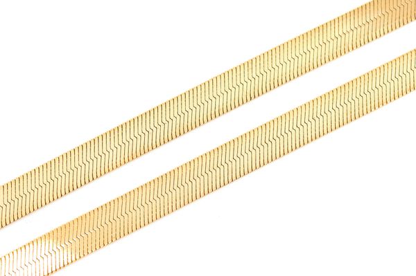 5.5MM Herringbone 14k Solid Gold Chain 20in