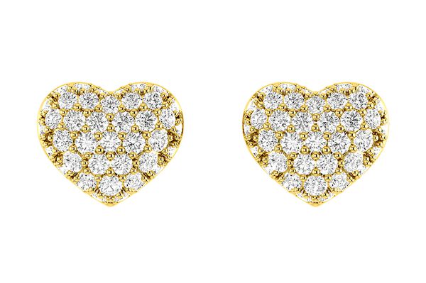 Bubbly Diamond Heart Stud Earrings 14k Solid Gold 0.20ctw 