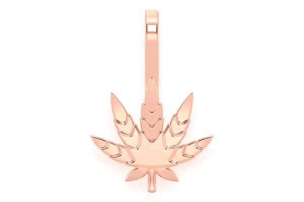 Cannabis Leaf Pendant 14k Solid Gold