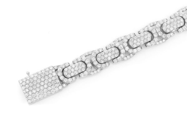 Byzantine Link Diamond Bracelet 14k Solid Gold 11.00ctw