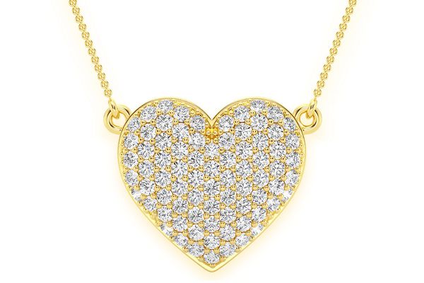 Bubbly Heart Diamond Necklace Connected 14k Solid Gold 0.60ctw