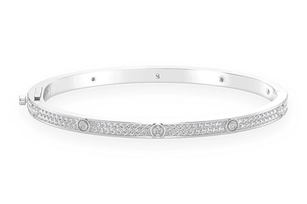 Thin Signature Eternity Diamond Bangle 14k Solid Gold 2.35ctw