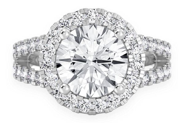 Sphinx - 2.00ct Round Solitaire - Split Shank Halo - Diamond Engagement Ring - All Natural