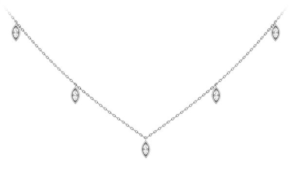 Marquise Shape Dangle Necklace 14k   .12ctw