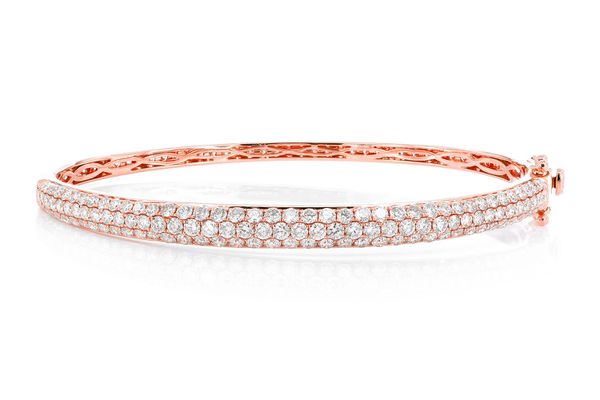 Bubbly Two-sided Diamond Bangle Bracelet 4.00ctw 14k Solid Gold