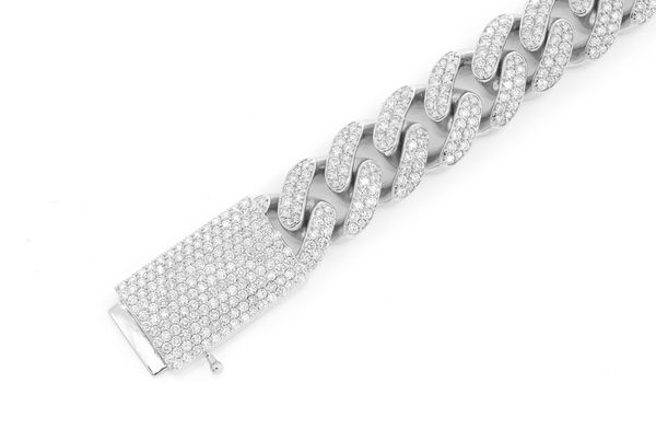 16MM Miami Cuban Diamond Bracelet 14k Solid Gold 12.25ctw