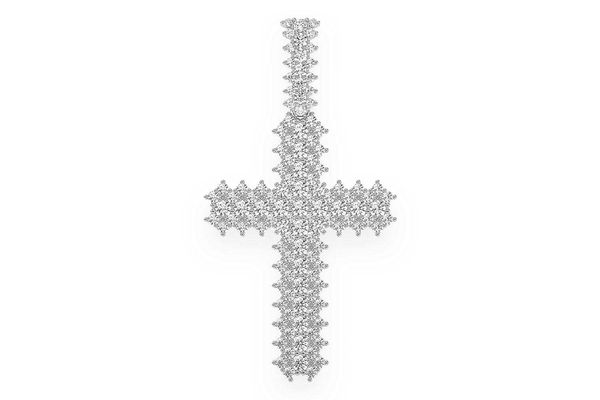 Jagged Cross Diamond Pendant 14k Solid Gold 5.50ctw