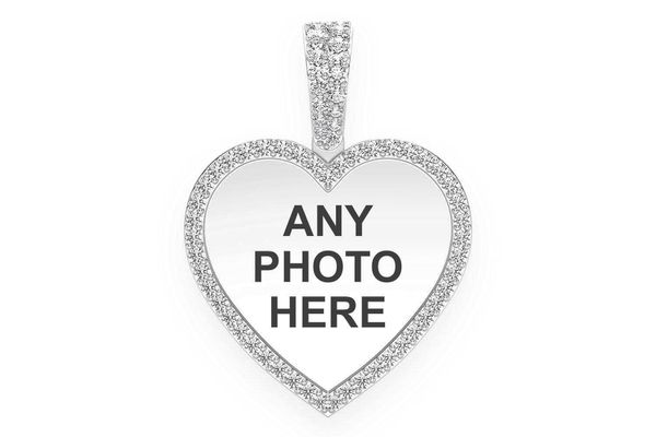 Heart Picture Diamond Pendant 14k Solid Gold 0.40ctw