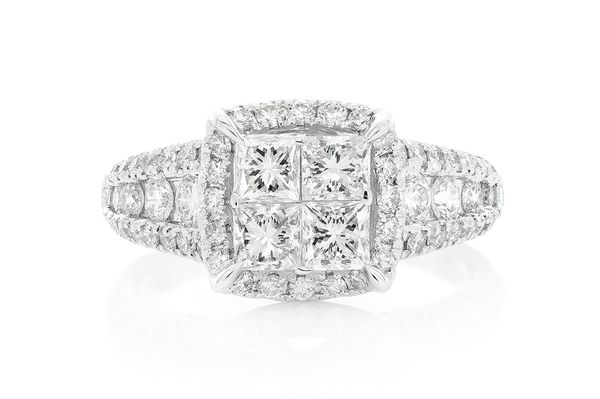 2.00ctw - Quad Halo - Diamond Engagement Ring - All Natural