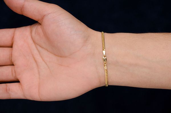 2.5MM Miami Cuban Bracelet 14k Solid Gold