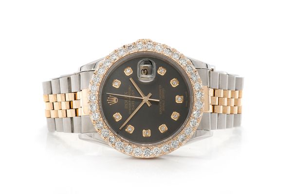 Rolex Datejust 36MM 18k Yellow Gold & Steel (16233) - 3.50ctw Diamond Bezel