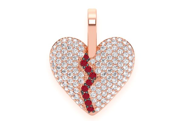 Heartbreaker Broken Heart Diamond Pendant 14k Solid Gold .50ctw