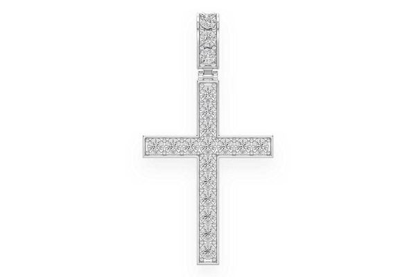 Miracle Set Cross Diamond Pendant 14k Solid Gold 0.75ctw