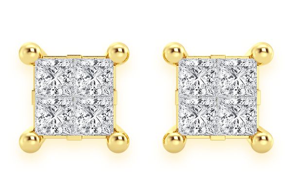 1.00ctw Quad Stud Diamond Earrings 14k Solid Gold 