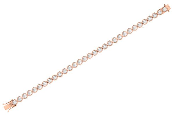 Bezel Set Miracle Diamond Tennis Bracelet 14k Solid Gold 3.00ctw