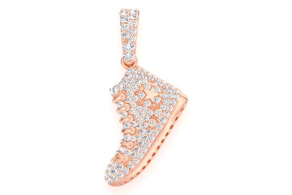 Sneaker Diamond Pendant 14k Solid Gold 0.45ctw