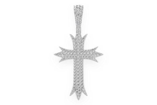 Deco Cross Diamond Pendant 14k Solid Gold 6.75ctw