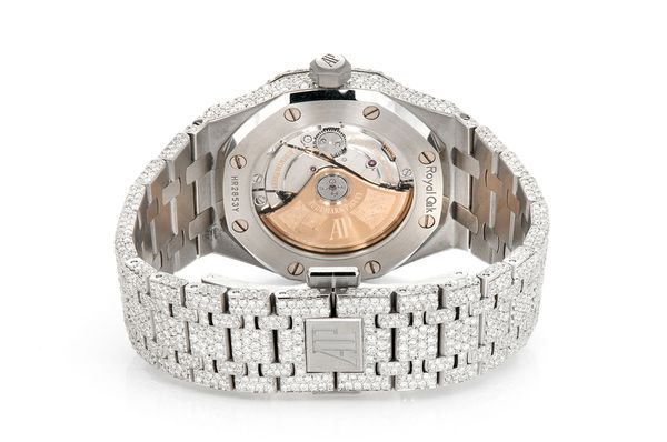 Audemars Piguet Royal Oak 37MM Steel - 18.00ctw Fully Iced Out