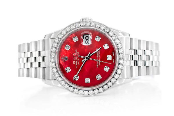 Rolex Datejust 36MM Steel (16234) - 2.25ctw Diamond Bezel