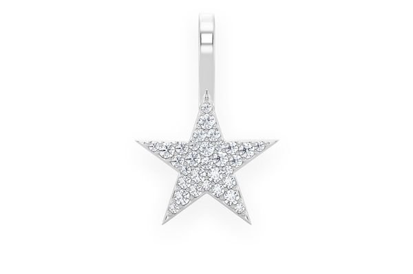 Five Point Star Diamond Pendant 14k Solid Gold .20ctw