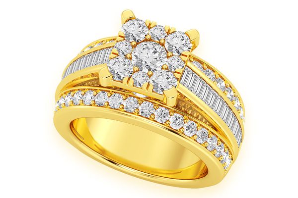 2.00ctw - Cathedral Channel Baguette - Diamond Engagement Ring - All Natural