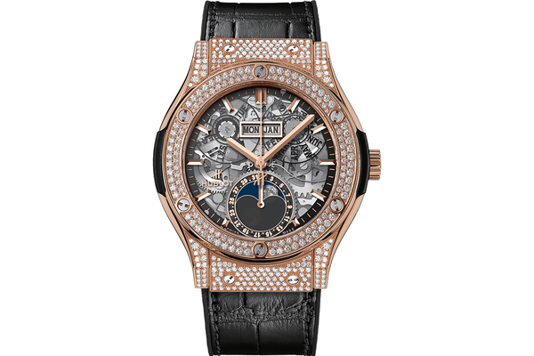 Hublot - Classic Fusion Aerofusion Moonphase King Gold Pavé - 547.ox.0180.lr.1704 - King Gold (rb443)