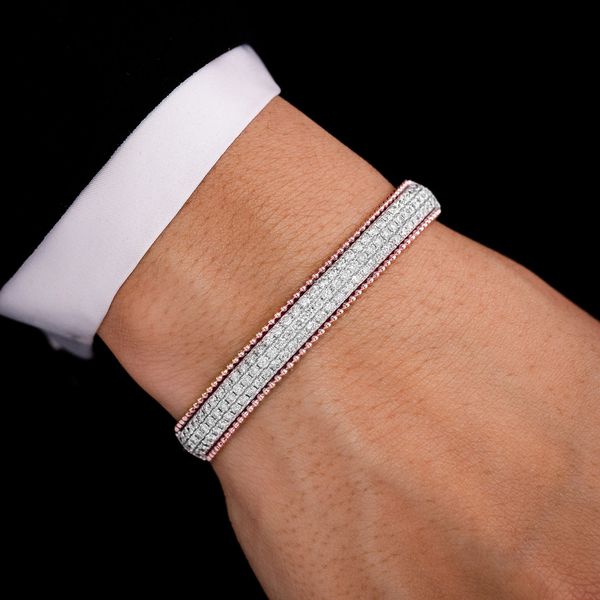 Beaded Border Bracelet 14k   2.50ctw