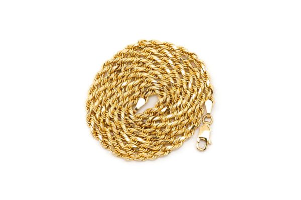 3MM Rope 14k Solid Gold Chain