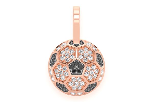 Soccer Ball Futbol Diamond Pendant 14k Solid Gold .25ctw