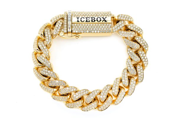 14MM Miami Cuban Link Diamond Bracelet 14k Solid Gold 8.00ctw