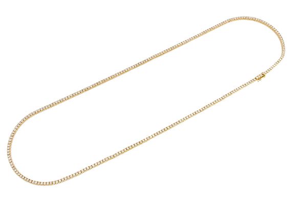 2pt Prong Set Tennis Necklace 14k Solid Gold 5.50ctw