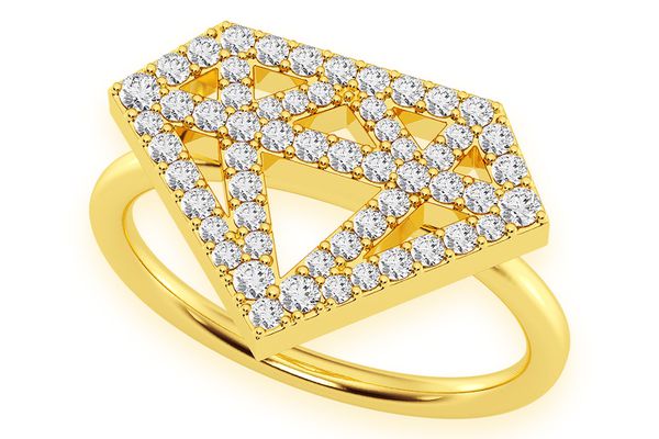 Diamond Silhouette Diamond Ring 14k Solid Gold 0.33ctw 