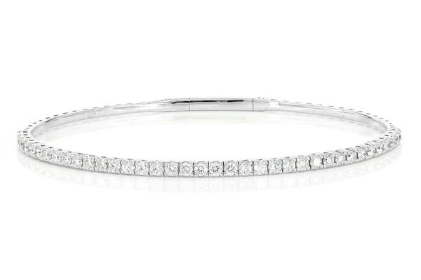 4pt Prong Set Diamond Tennis Bracelet Flex Bangle 1.50ctw 14k Solid Gold