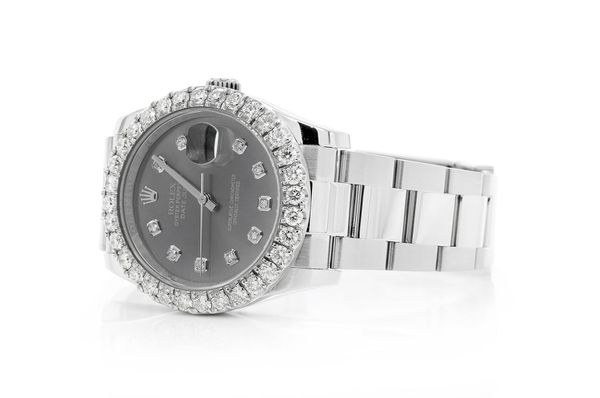 Rolex Datejust 36MM Steel (116200) - 3.75ctw Diamond Bezel