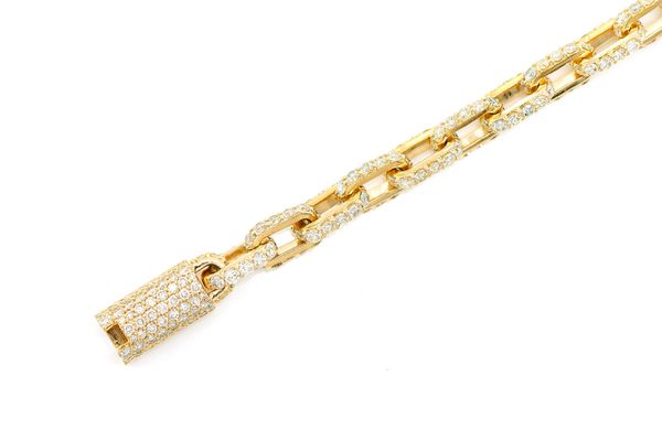 Rolo Diamond Bracelet 14k Solid Gold 12.00ctw