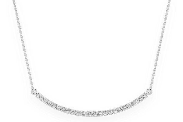  Curved Bar Diamond Necklace Connected 14k Solid Gold 0.20ctw