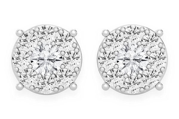 1.50ctw Mosaic Stud Diamond Earrings 14k Solid Gold