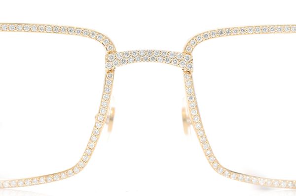 Cartier Glasses Iced Out Diamond Rims - 3.75ctw - Yellow Gold