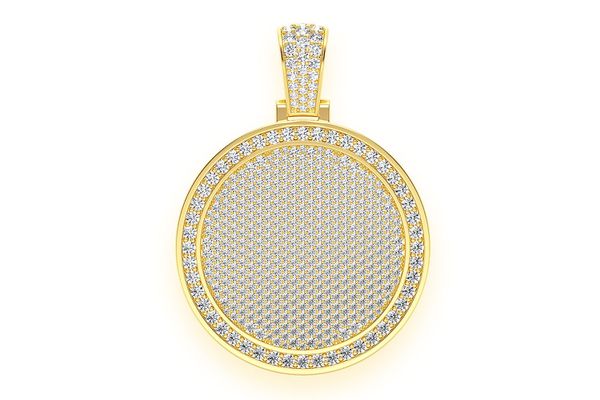 Round Medallion Diamond Pendant 14k Solid Gold 5.00ctw