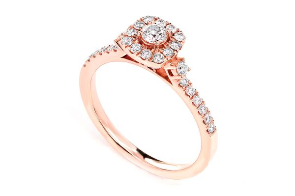 Single Band Diamond Halo Engagement Ring - All Natural - 14k Solid Gold - 1.00ctw