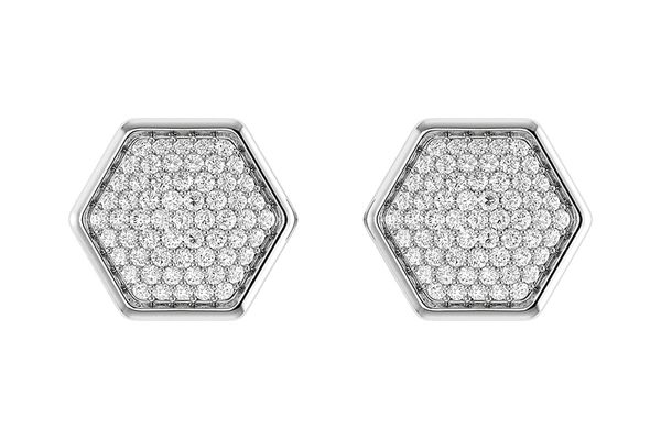 Hexagon Cluster Diamond Stud Earrings 14k Solid Gold 0.20ctw 