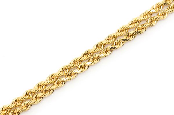 2.5MM Rope 14k Solid Gold Chain