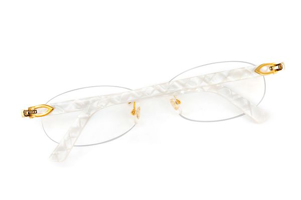 Cartier Glasses Iced Out Diamonds Rimless - 1.62ctw - Yellow Gold