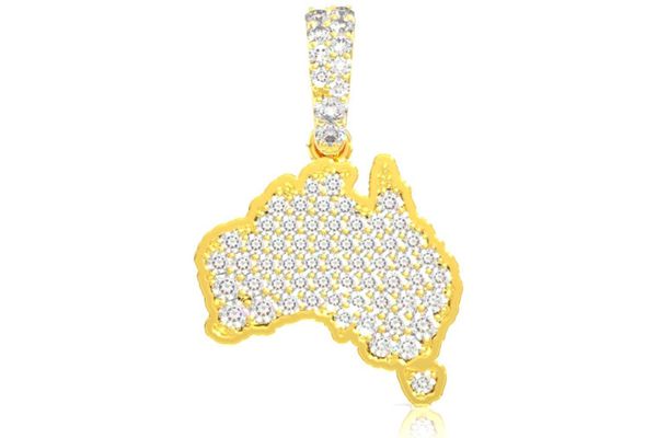 Australia Diamond Pendant 14k Solid Gold 0.35ctw